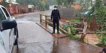 Varias calles se encuentran inundadas en Puerto Iguazú