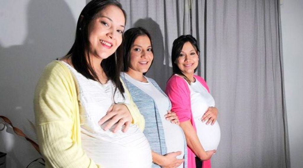 Las hermanas Agüero, cuando estaban embarazadas (La Arena)