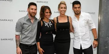 Lionel Messi, Antonella Roccuzzo, Luis Suárez y Sofía Balbi.