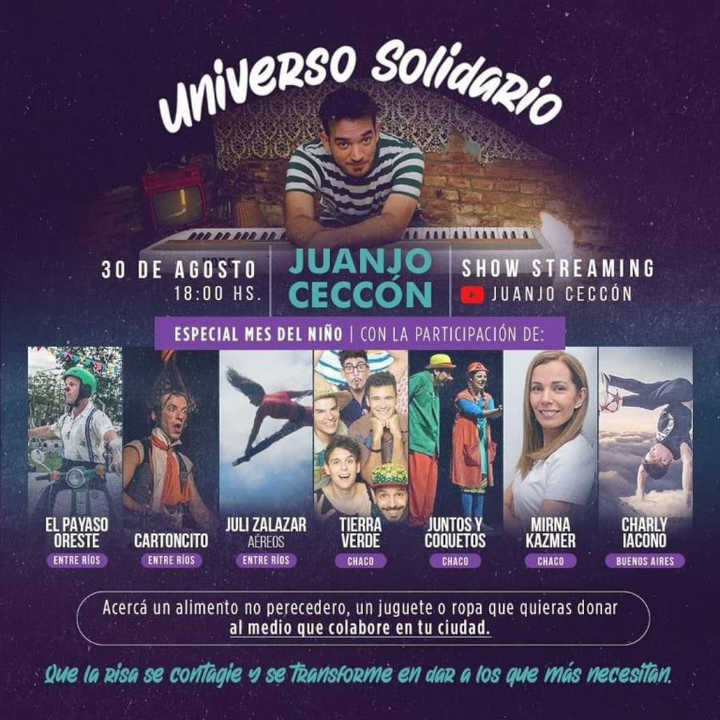 Juanjo Ceccon y "Universo Solidario" en el mes del niño