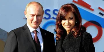 JUNTOS. Putin y Cristina (DyN/Archivo).