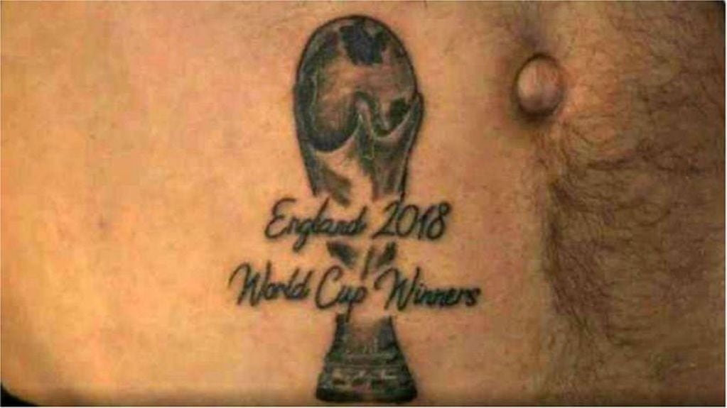El insólito tatuaje de un hincha en el Mundial de Rusia 2018.