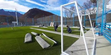 Cesped sintético en el Playón Deportivo de Andorra
