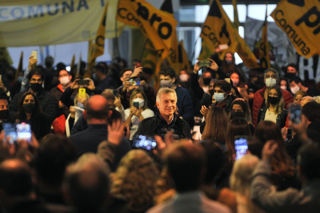 Mauricio Macri en la Rural, en el acto de cierre de campaña de María Eugenia Vidal (Foto: Clarín)