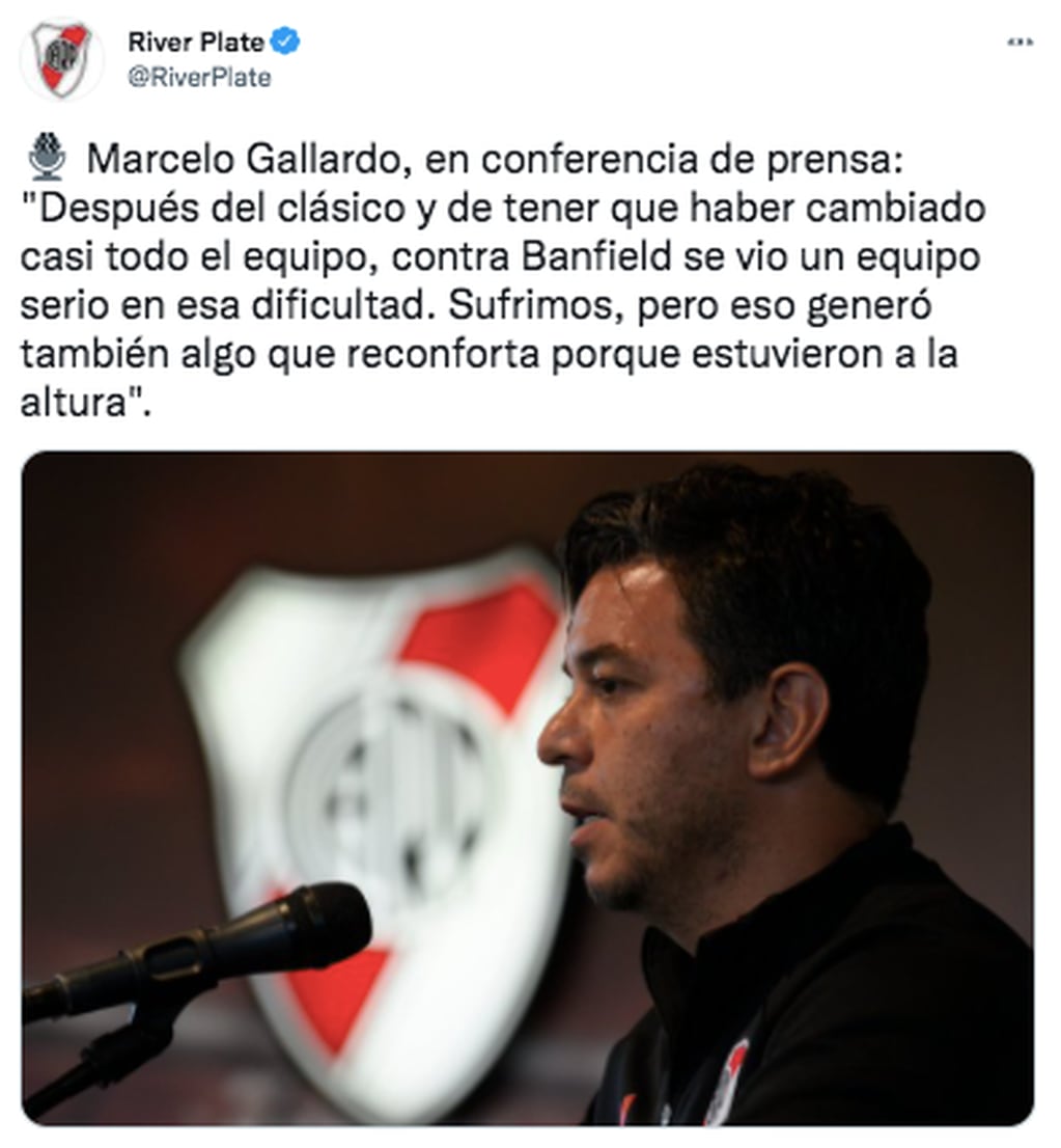 Marcelo Gallardo se presentó en conferencia de prensa.