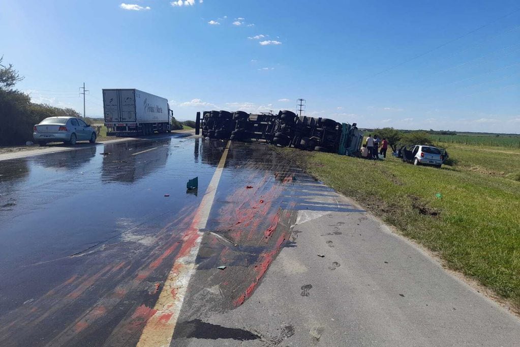 Accidente en la Autopista Córdoba Rosario a la altura de Toledo. (La Voz)