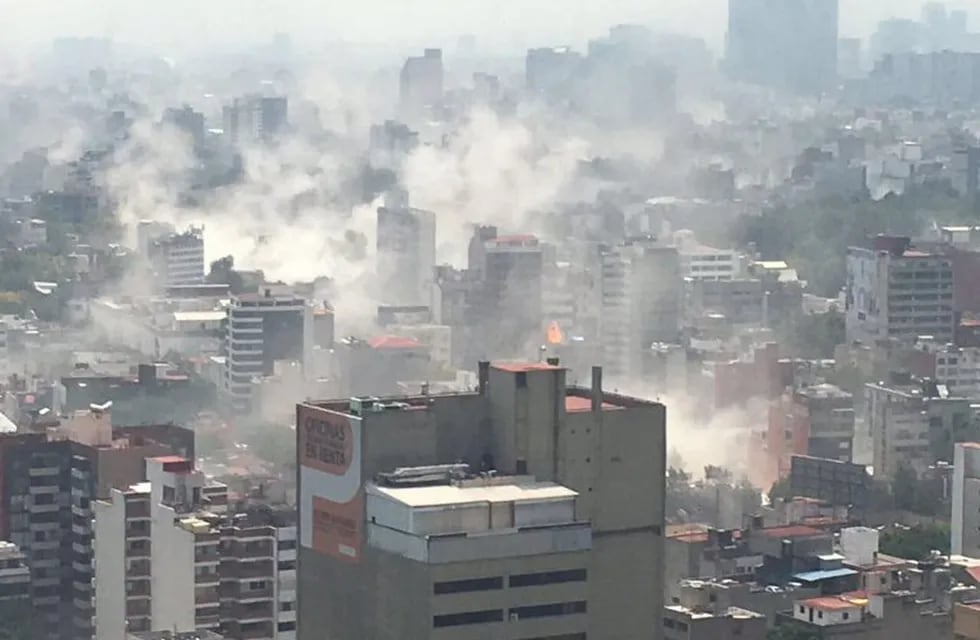 Una vista general de una zona de Ciudad de México tras un sismo de magnitud 7,1 en la escala abierta de Richter. (EFE)