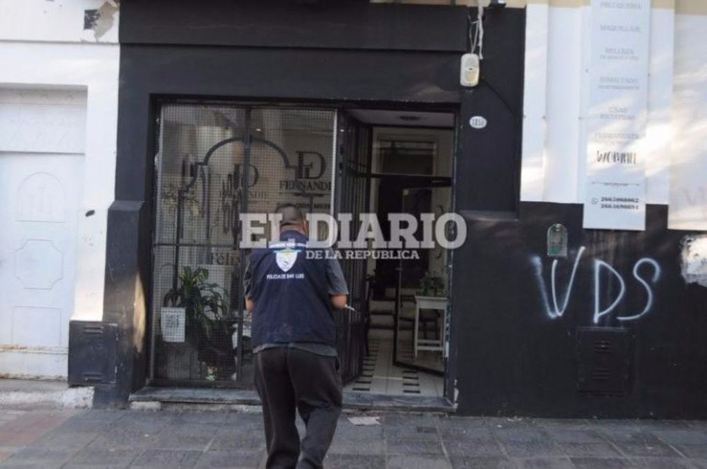 Donde funcionaba su peluquería, ubicada sobre 9 de Julio al 1110, entre Mitre y Chacabuco.