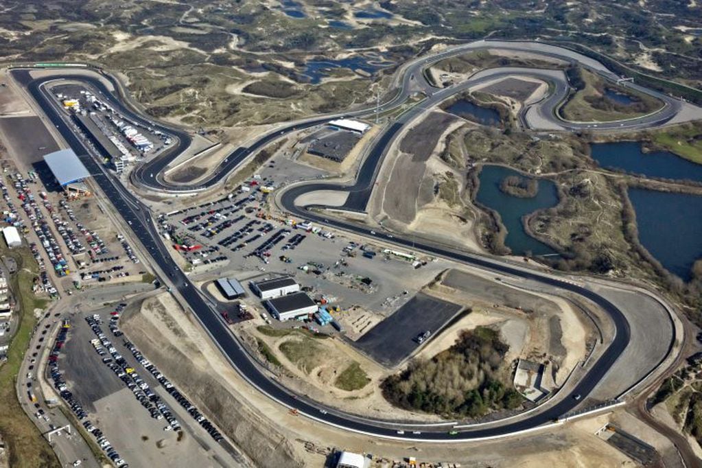 Vista aérea del remozado circuito de Zandvoort, donde estaba originalmente previsto que se corriera este año el Gran Premio de Holanda.