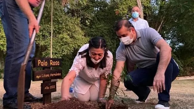 Herrera Ahuad visitó Comandante Andresito, entregó vehículos y plantó árboles en la localidad