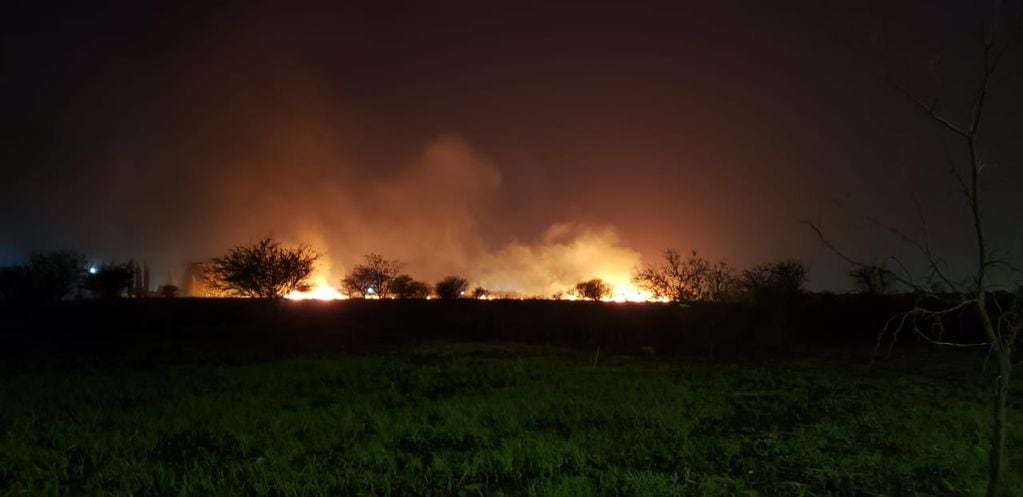 Incendio frente al aeropuerto de Córdoba.