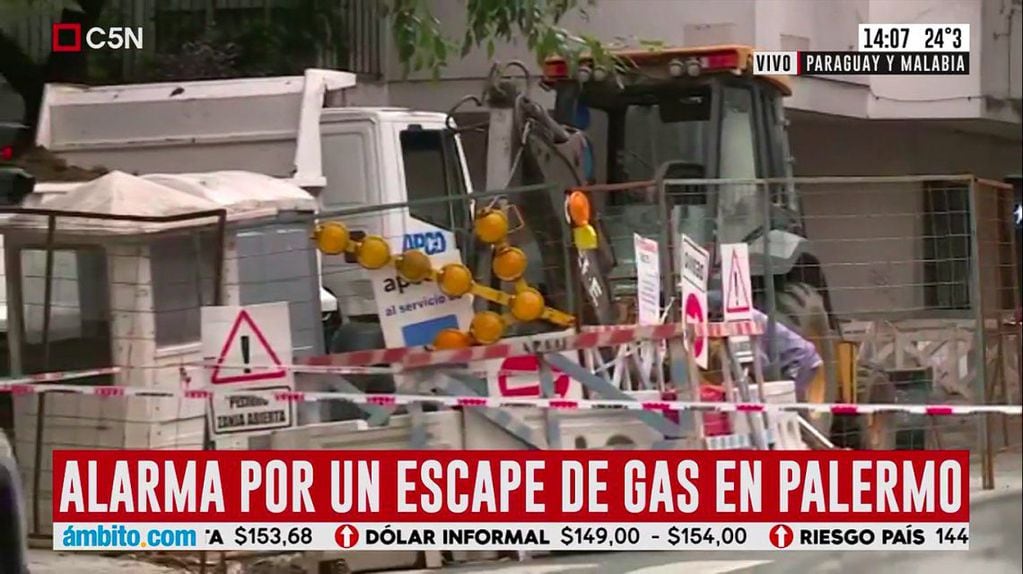 Escape de gas en Palermo