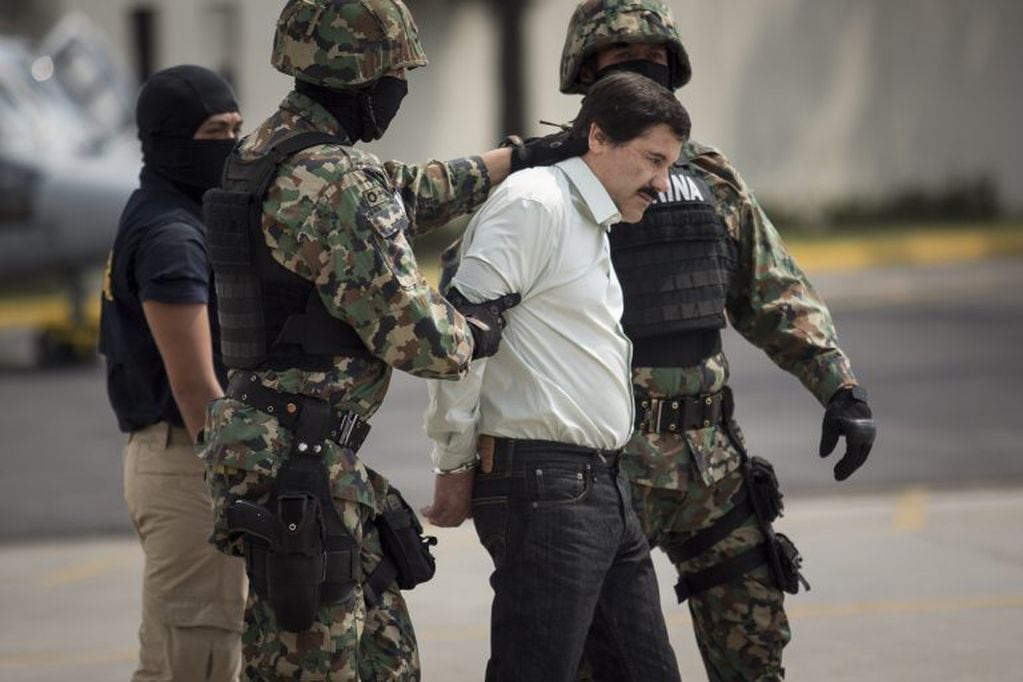 Detención del capo narco "Chapo" Guzmán en 2014 (Web).