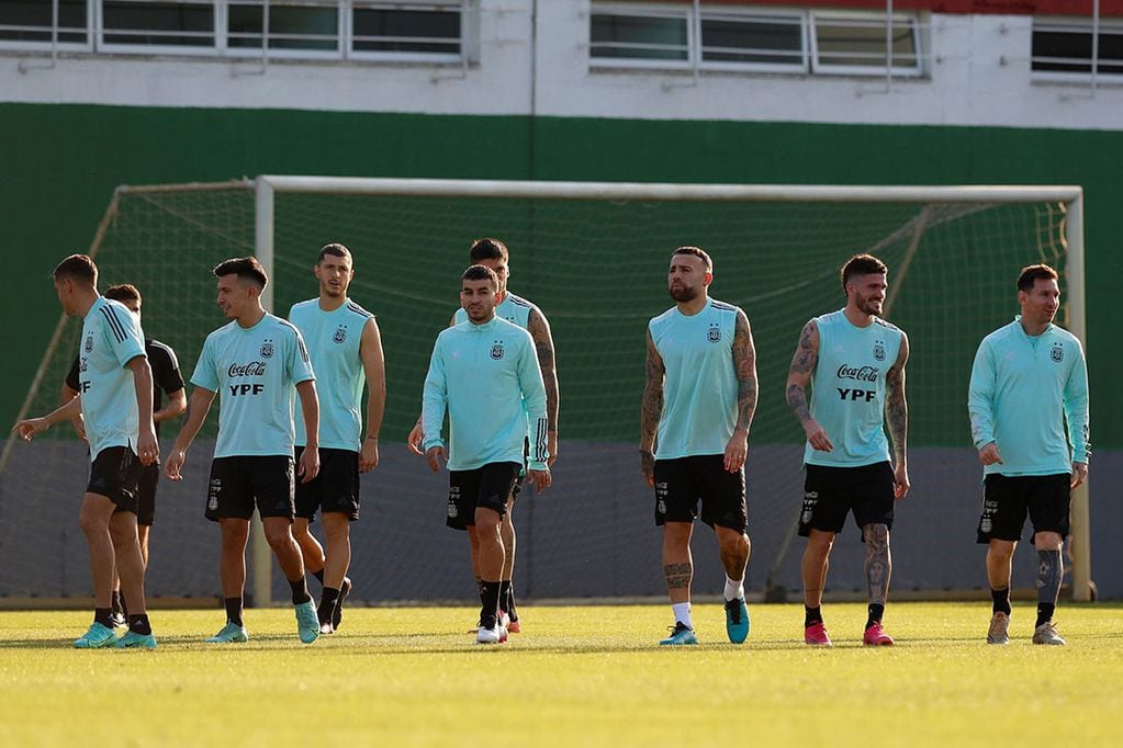 El equipo argentino en la preparación a la final con Brasil