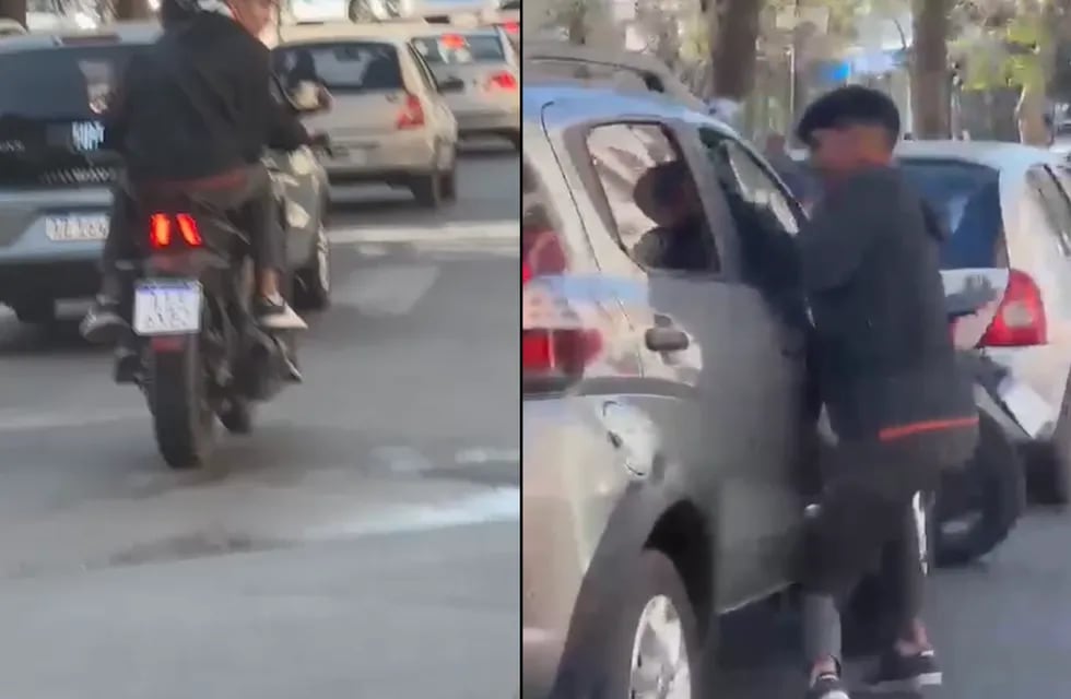 Los motochoros le reventaron el vidrio a un automóvil que transitaba por Nueva Córdoba y le robaron un bolso (Captura de video).