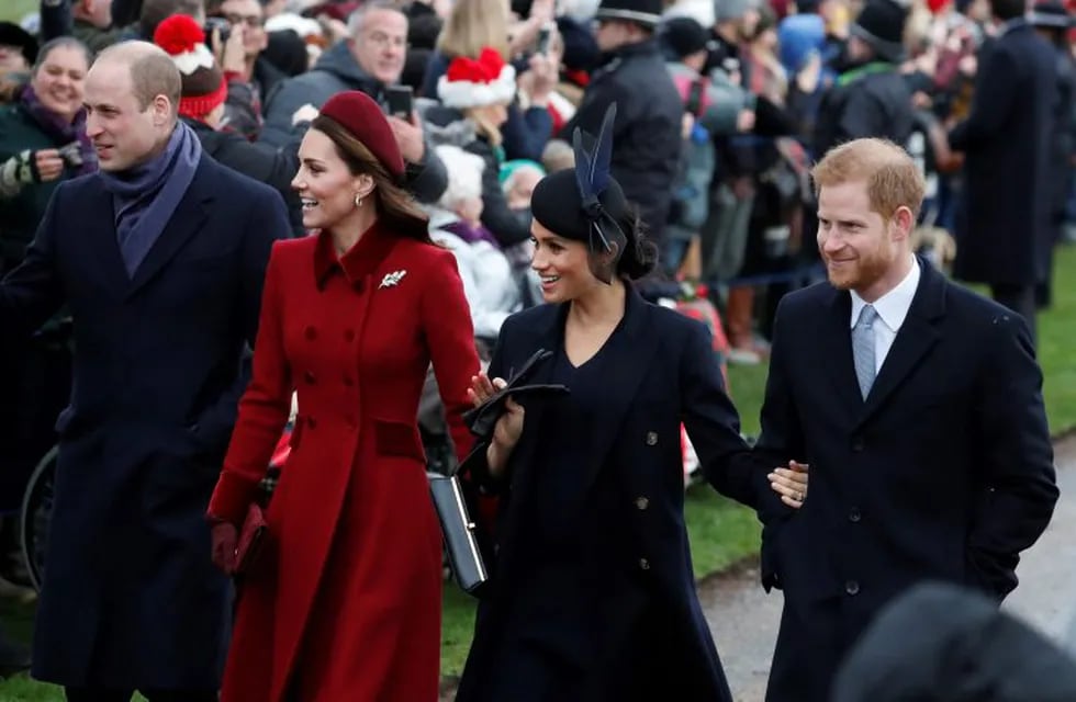 El príncipe William con Kate, duquesa de Cambridge, Meghan, duquesa de Sussex y el príncipe Harry