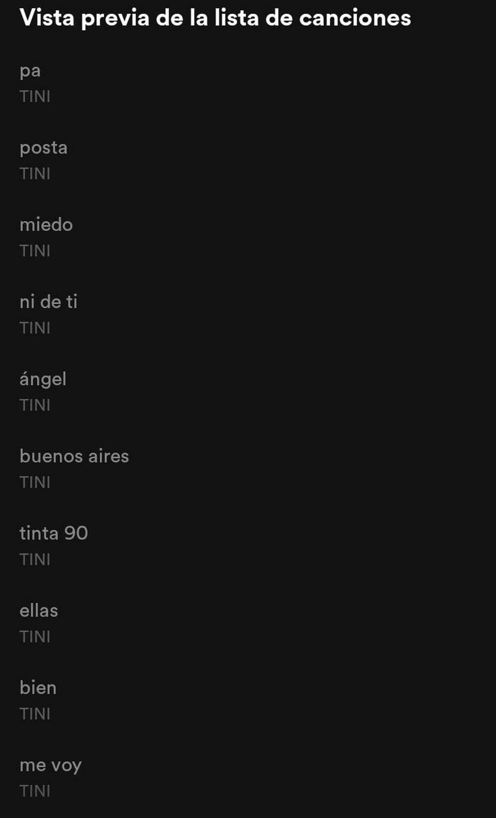 Todas las canciones de Un mechón de pelo, el quinto álbum de Tini Stoessel