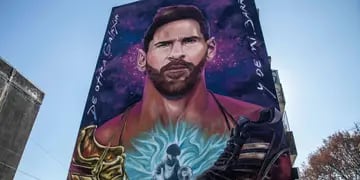 Uno de los tantos murales de Lionel Messi en Rosario