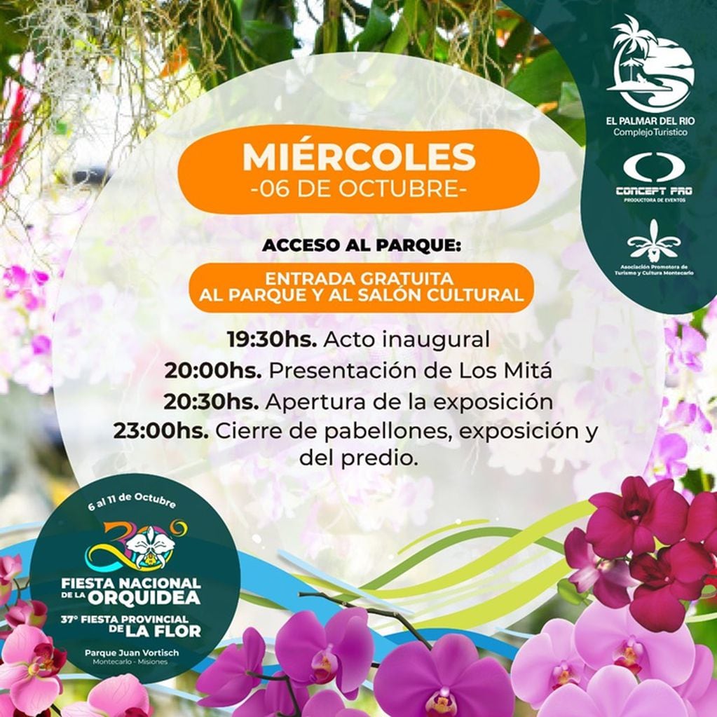 El municipio de Montecarlo se prepara para la 30° Fiesta Nacional de la Orquídea y 37° Provincial de la Flor.