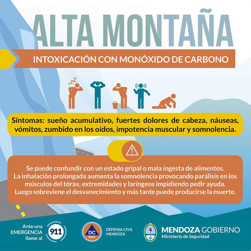 Nevadas en Alta Montaña: recomendaciones de Defensa Civil Mendoza.