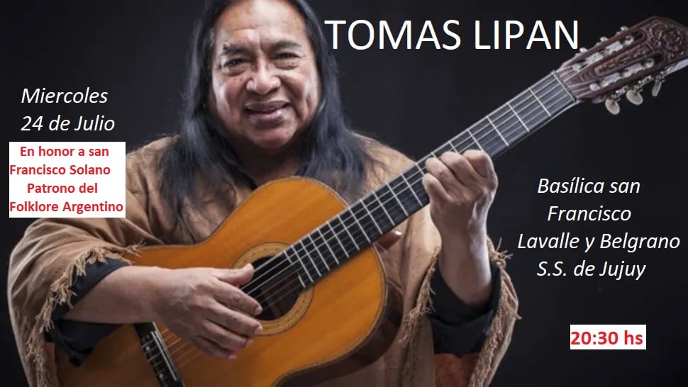 En el día del patrono del folklore argentino, Tomás Lipán le cantará a san Francisco Solano en la Basílica san Francisco de la capital jujeña.