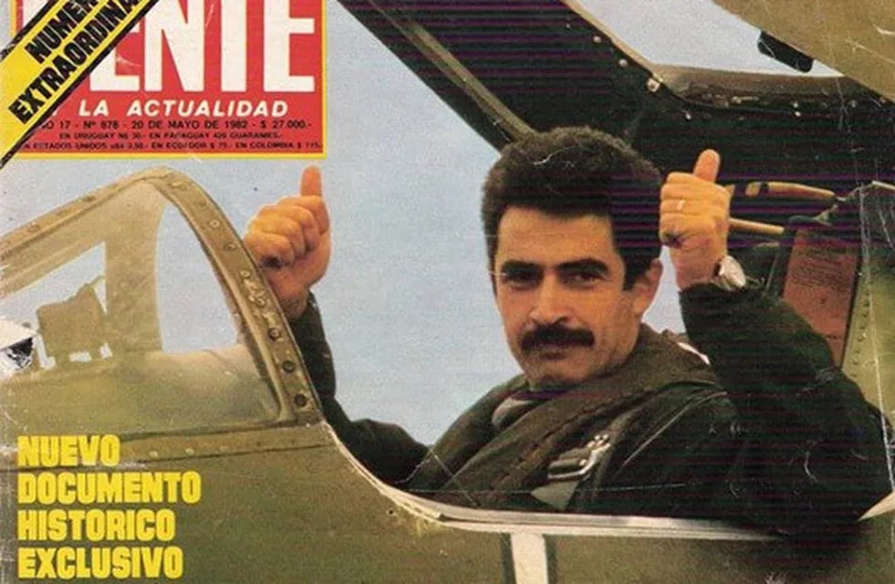 Pablo Carballo, piloto de la Fuerza Aérea Argentina, en la tapa de la revista Gente del 20 de mayo de 1982, durante la guerra de las Malvinas.