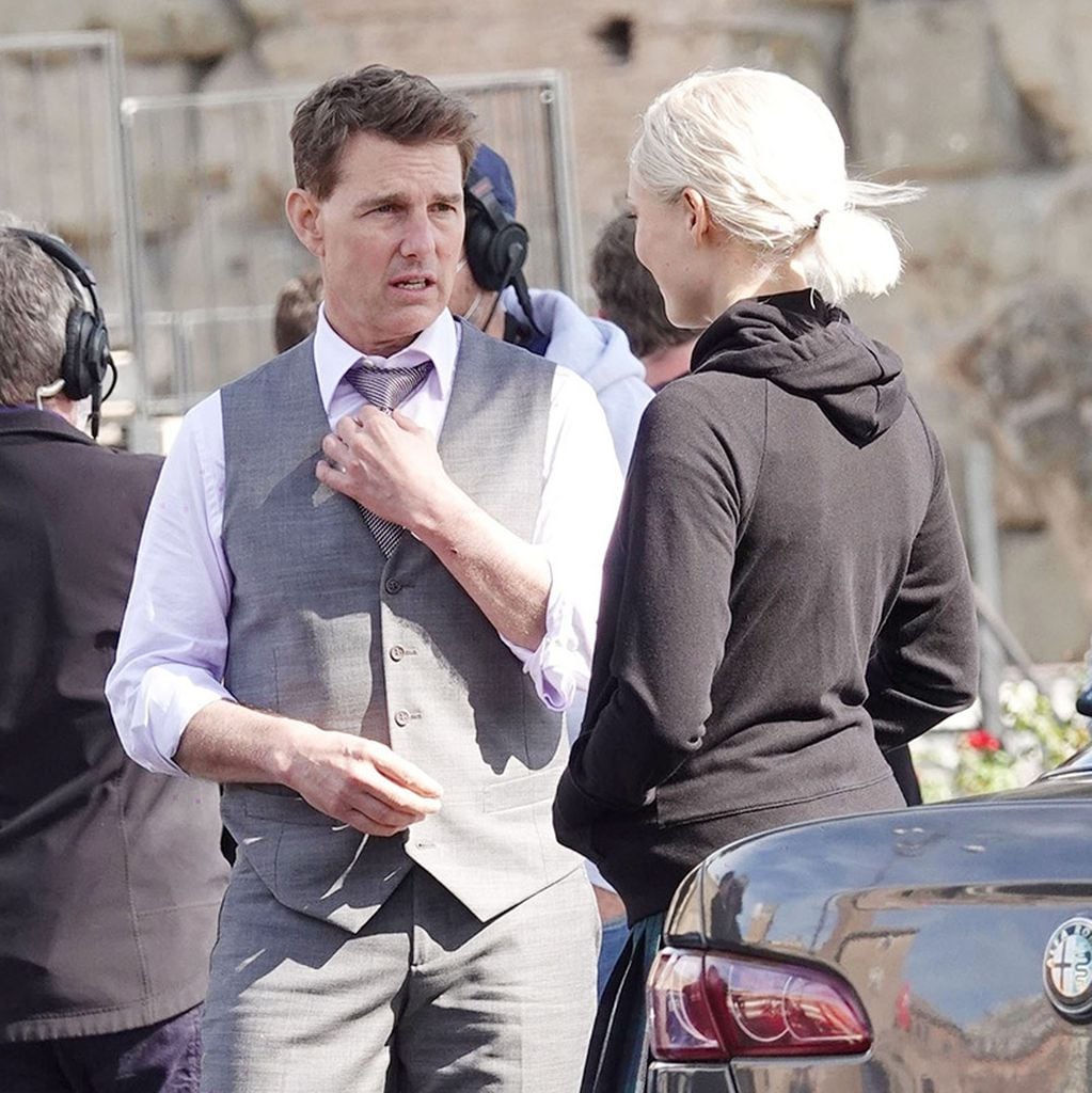 Tom Cruise y Pom Klementieff en el rodaje de Misión Imposible 7