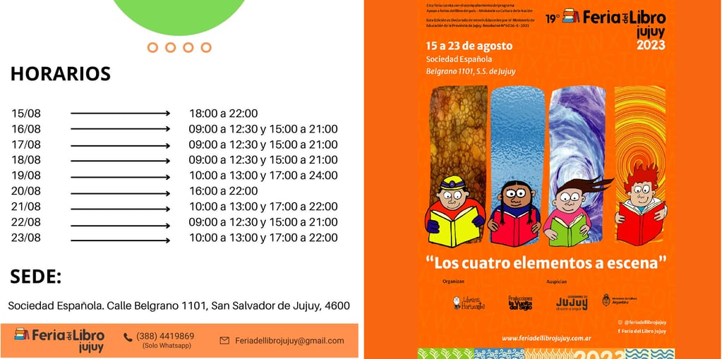 El lema de la Feria del Libro Jujuy este año es "Los cuatro elementos a escena".