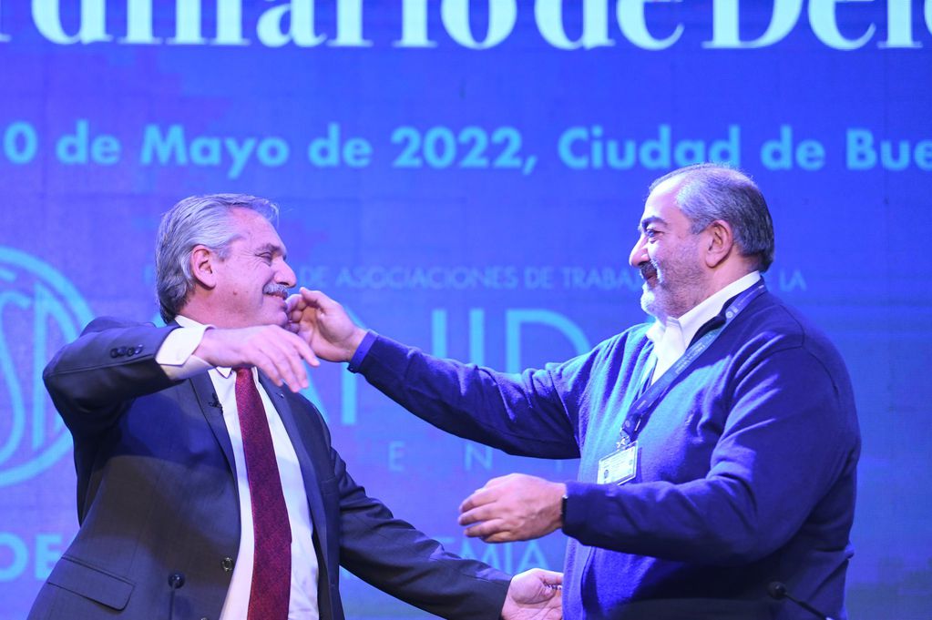 Alberto Fernández con Héctor Daer