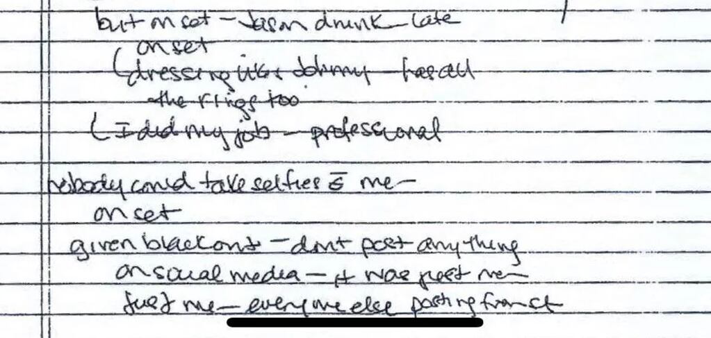 Las notas de la psicóloga de Amber Heard.
