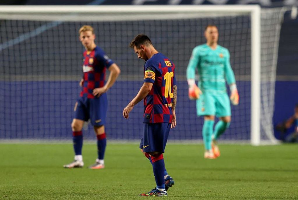 Messi después de perder contra el Bayern (Foto: TyC Sports)