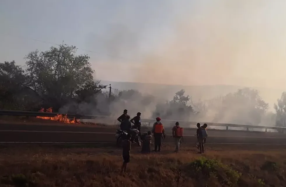 Más de 20 hectáreas de monte nativo arrasados por el fuego en Cerro Corá.