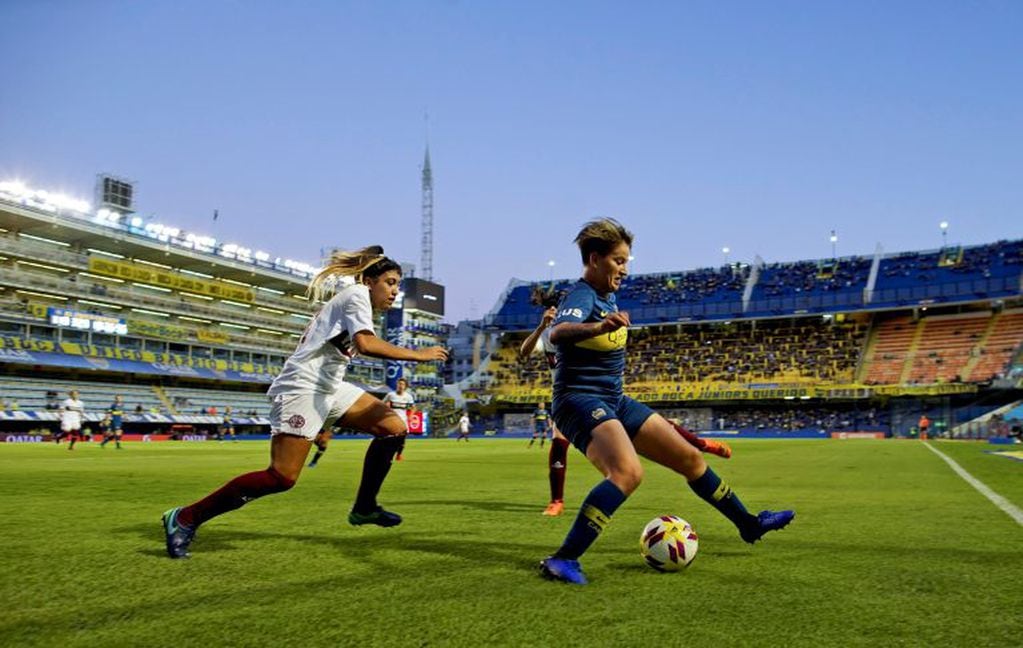 Yamila en Boca donde marcó un gol histórico, el primero en un partido oficial del fútbol femenino en la Argentina. (CIMECO)