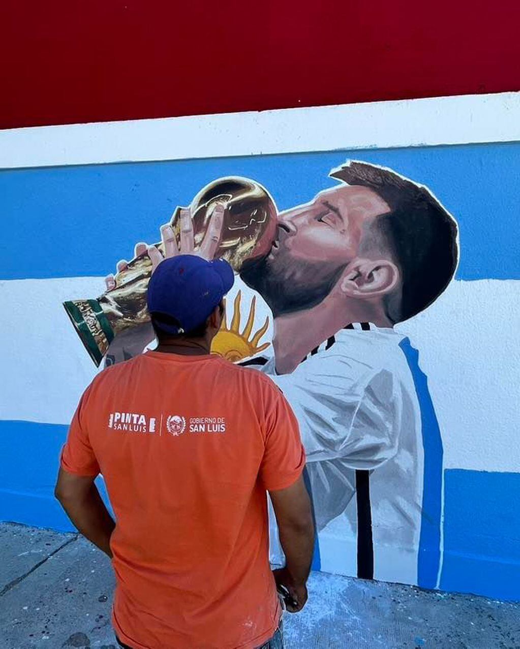 El puntano que inauguró un mural de Messi a través del programa Pinta San Luis
