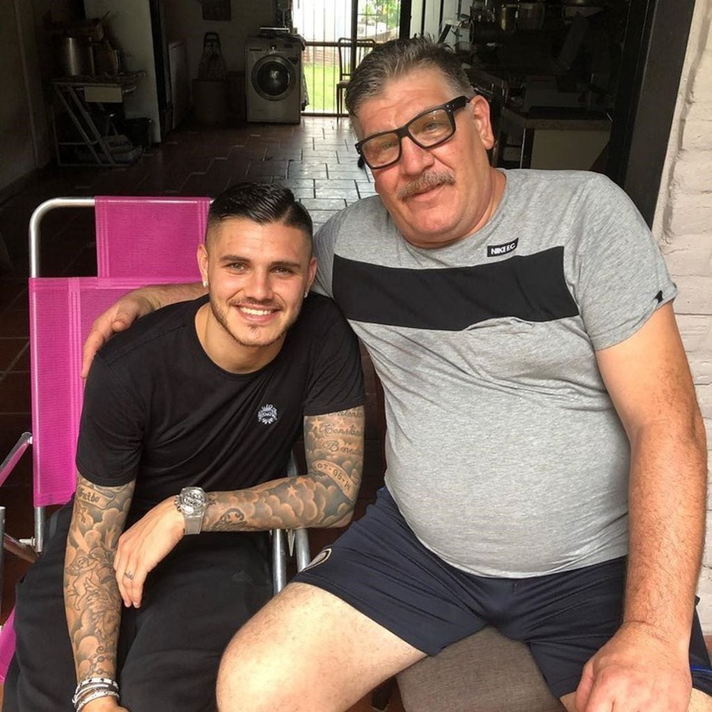 Mauro Icardi junto a su padre en Rosario.