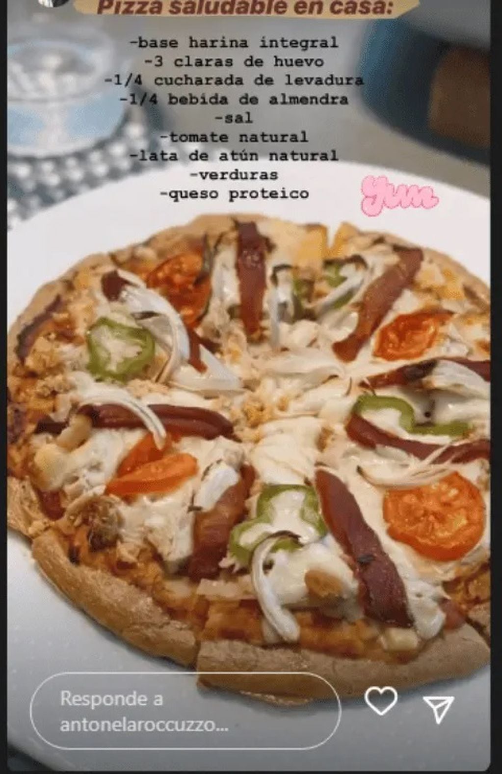 La receta de pizza proteica de Antonela Roccuzzo