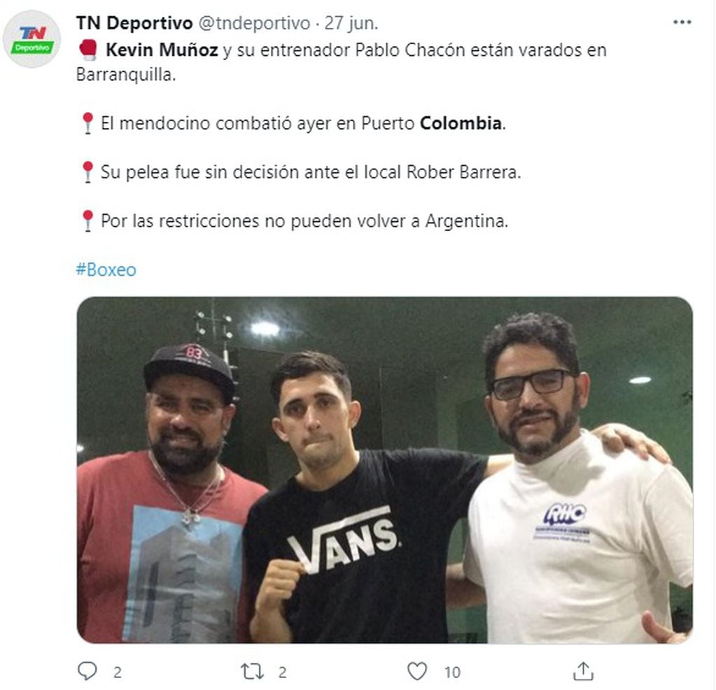 La delegación argentina de boxeo está varada en Colombia.
