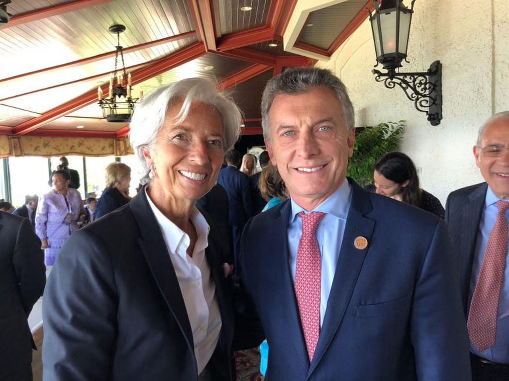 Lagarde y Mauricio Macri en el G7
