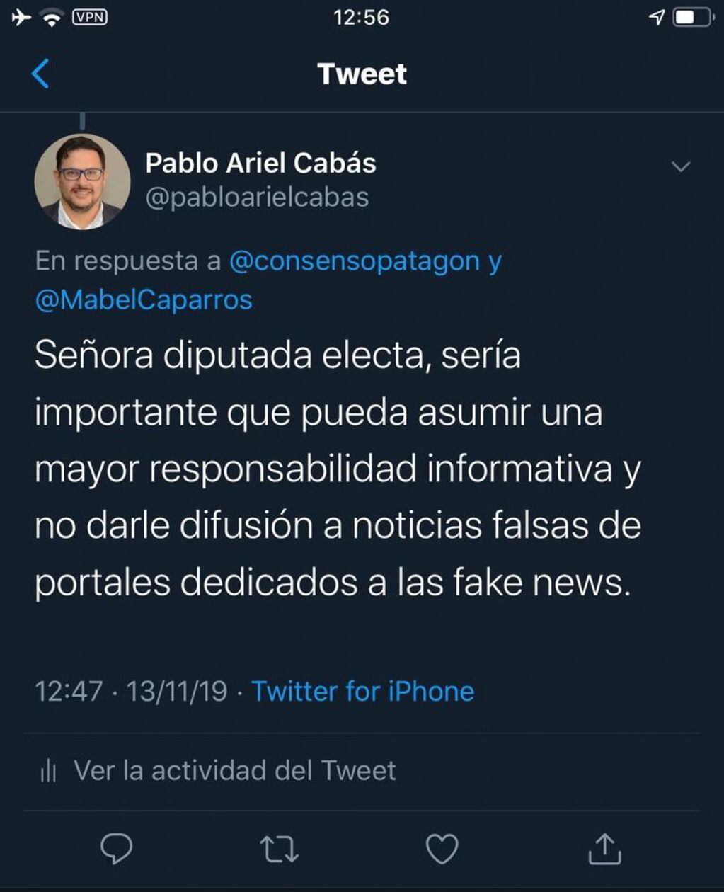 Pablo Ariel Cabás - Secretario de Medios del gobierno fueguino.
