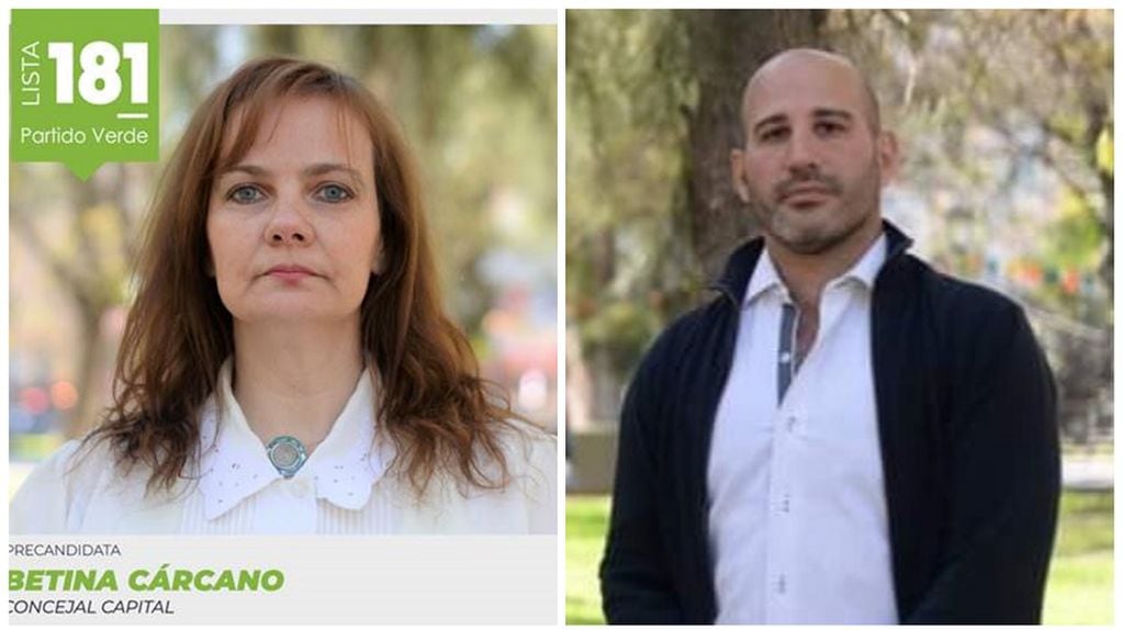 Betina Cárcano y Carlos Rivarola precandidatos a concejales por la Ciudad de Mendoza del Partido Verde. Gentileza