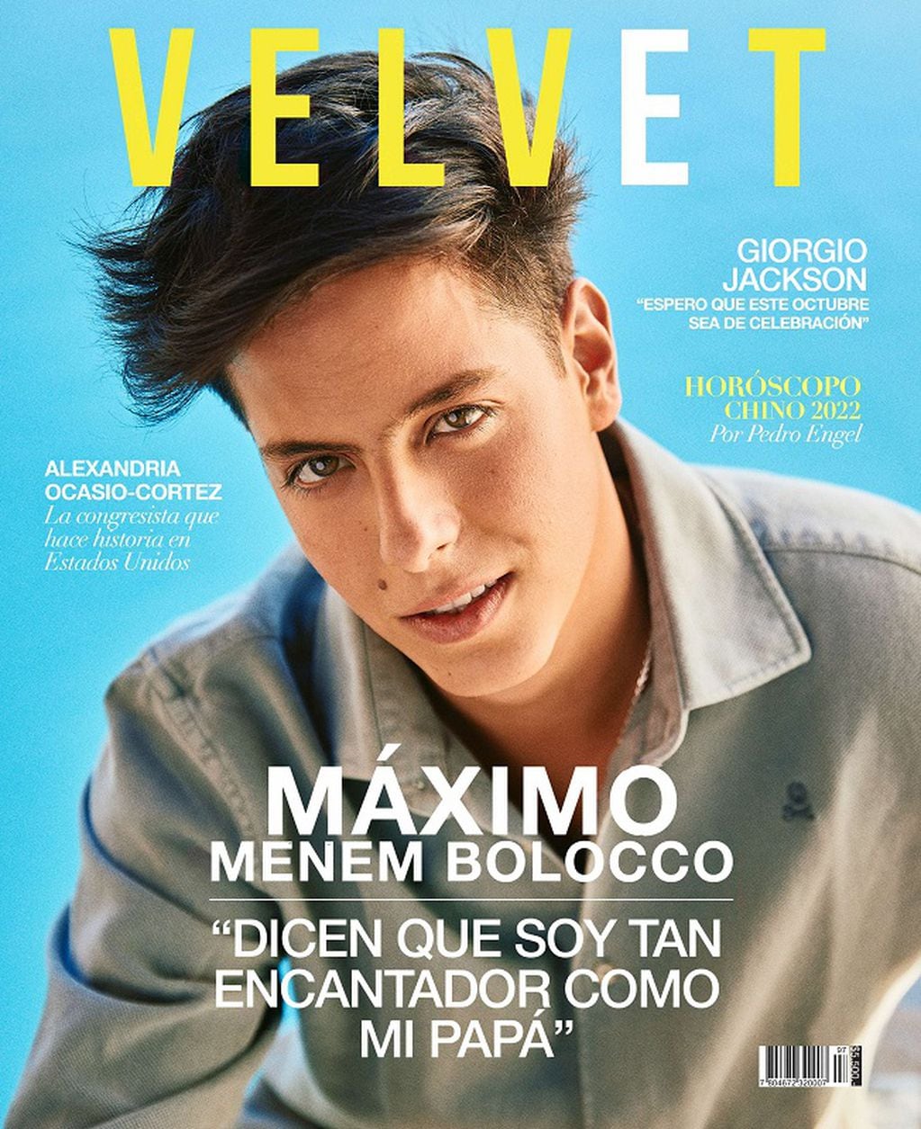 Máximo Menem Bolocco, portada de la revista chilena Velvet
