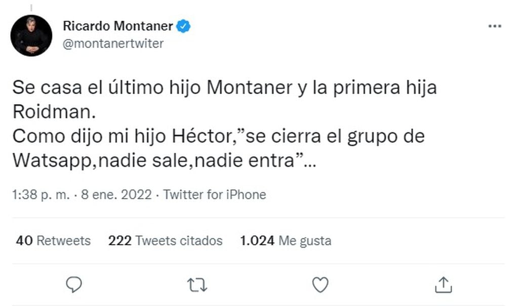 El peculiar tuit de Ricardo Montaner