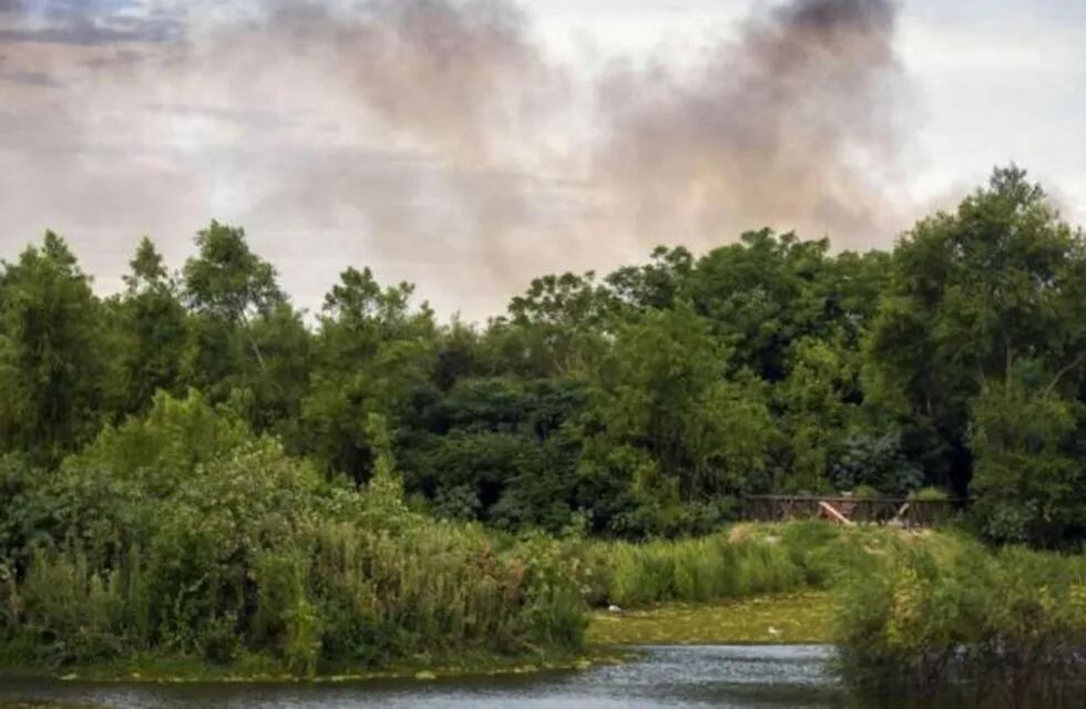 Nuevo foco de incendio en la Reserva Ecológica de la Costanera Sur. (Twitter)