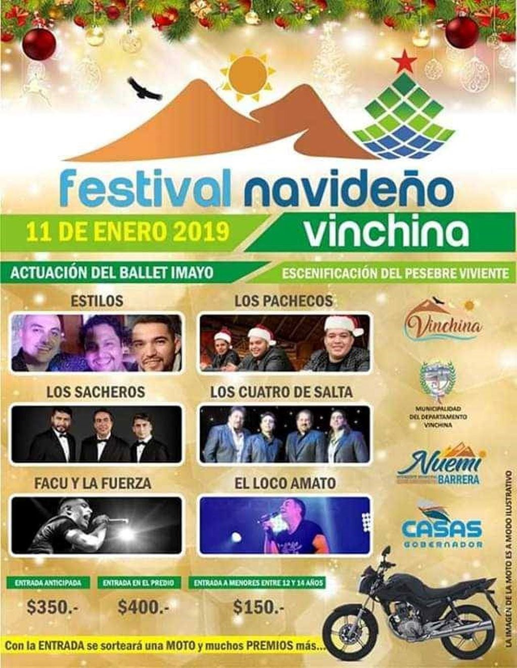 Esta noche se realizará el Festival Navideño en Vinchina
