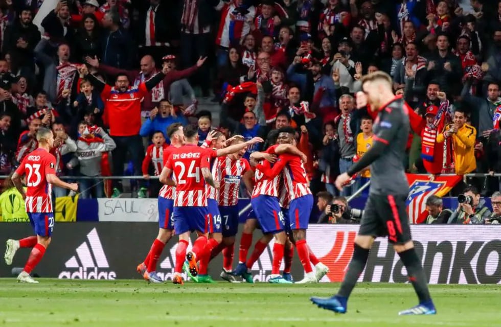 El Atlético de Simeone le ganó 1-0 al Arsenal y avanzó a la final de la Europa League. Foto: DPA.