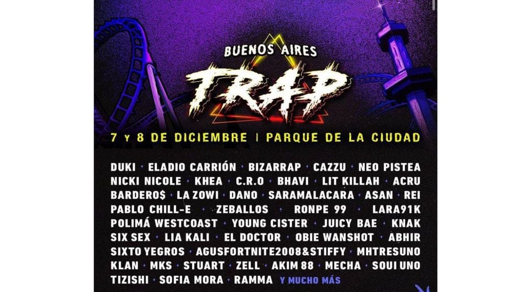 El Lineup del Buenos Aires Trap 2024.