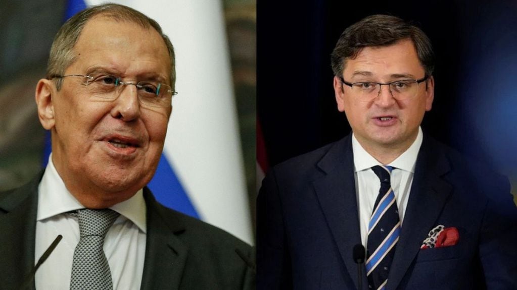 Serguéi Lavrov y Dmytro Kuleba, ministros de exteriores de Rusia y Ucrania respectivamente