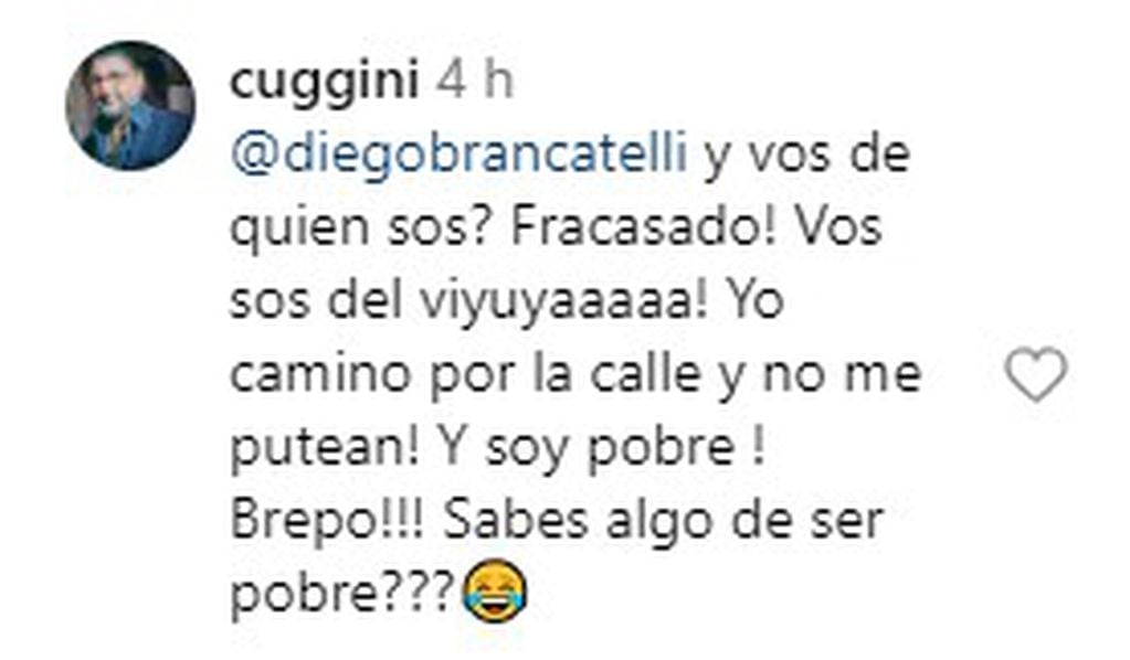 Fabio Cuggini le respondió a Diego Brancatelli