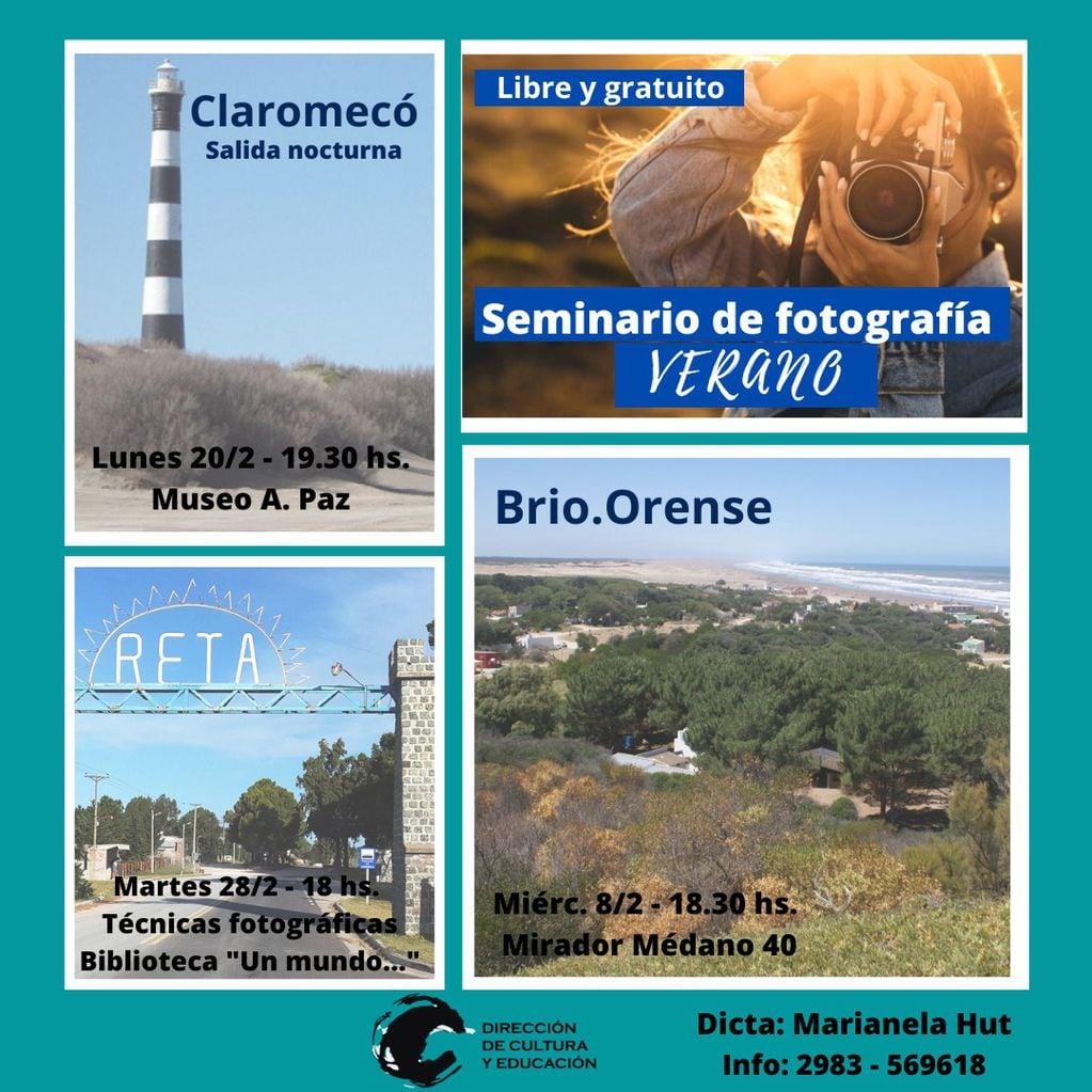 Seminario libre y gratuito de fotografía en localidades balnearias del Distrito de Tres Arroyos