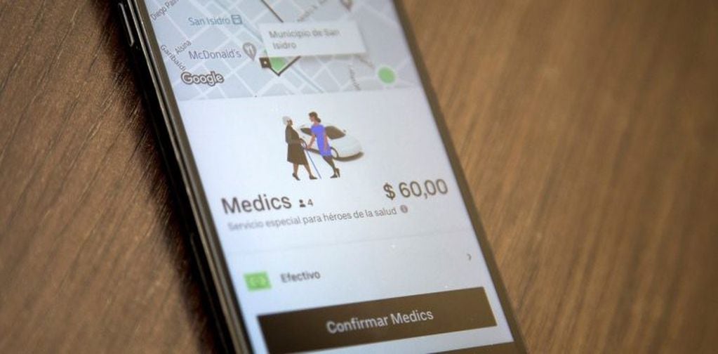 Uber para médicos y enfermeros.